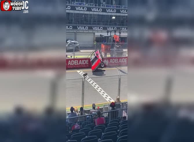 Video :A driver at the Adelaide 500 flips his vehicle